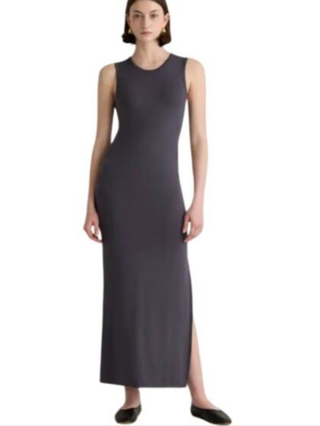 Quince Tencel Jersey Tank Maxi Dress Black Size Xs Sleeveless